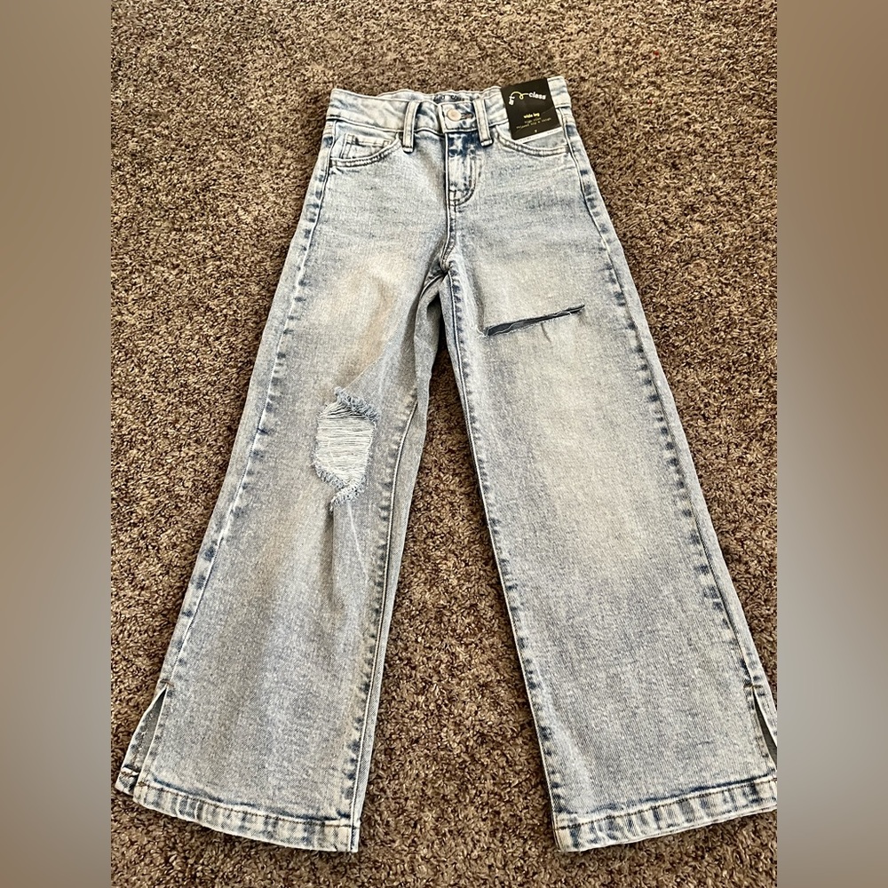 Girls wide leg jeans